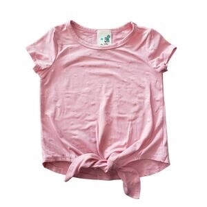 Lily Bleu Pink Unicorn Front Tie Short Sleeved Shirt - Size 3T